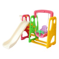 New design children happy slide and swing  set indoor outdoor